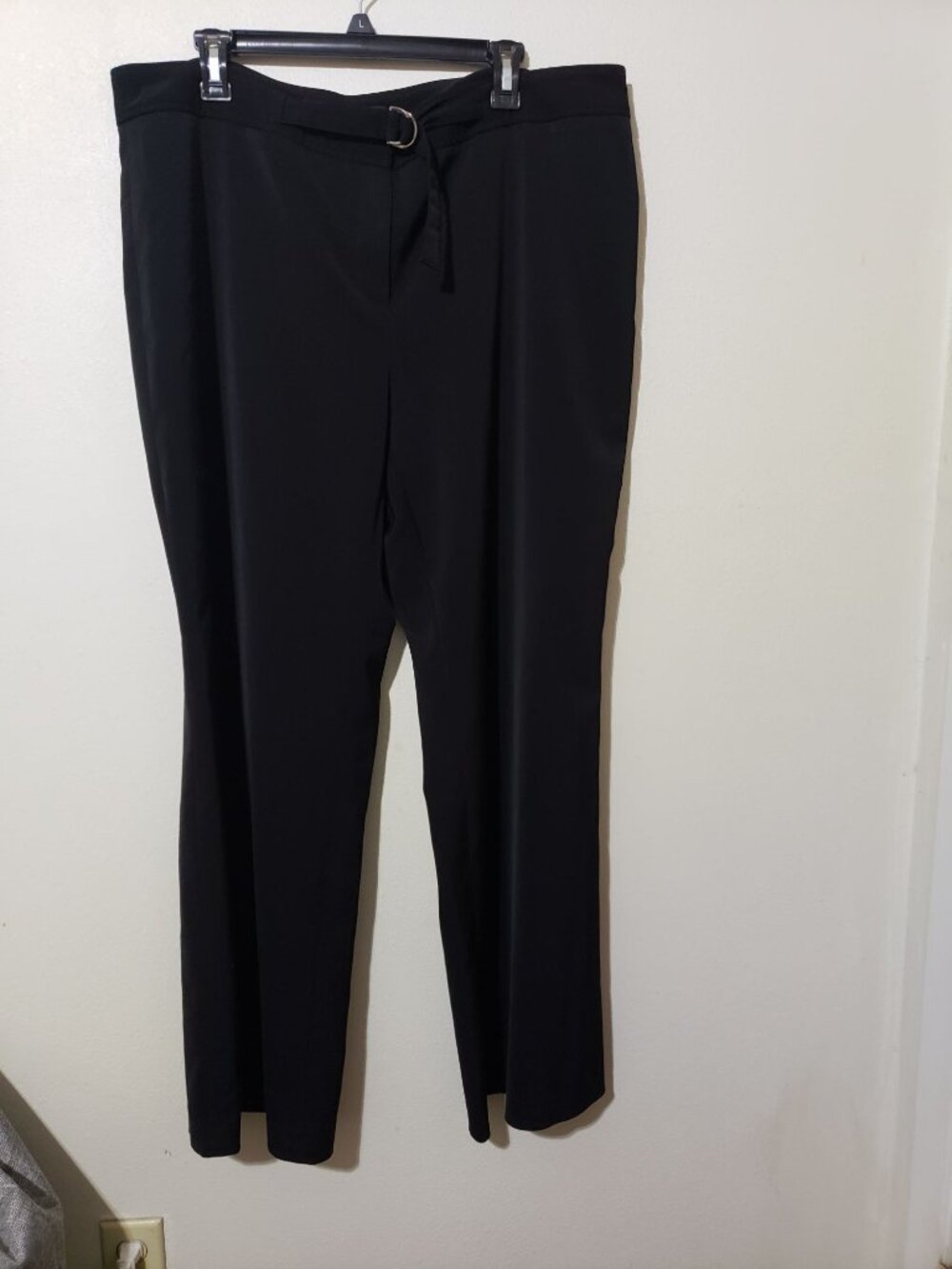 Rafaella black, wide leg pants with belt, size 16W
